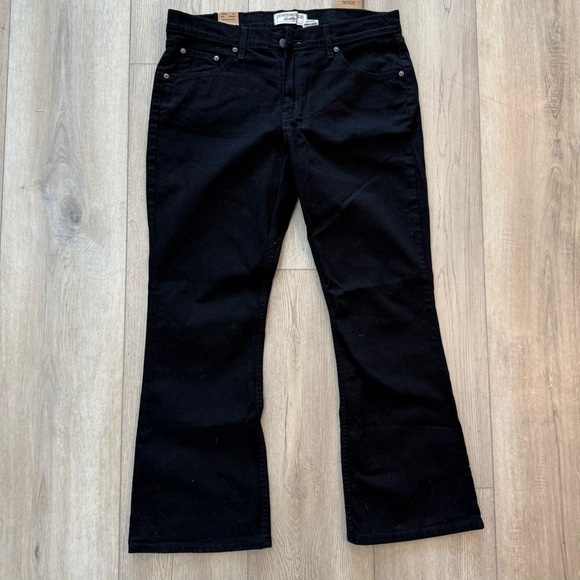 Levis Low Rise Slim Fit Bootcut Stretch Women's Black Cotton Denim Jeans 14S NEW - Picture 1 of 8